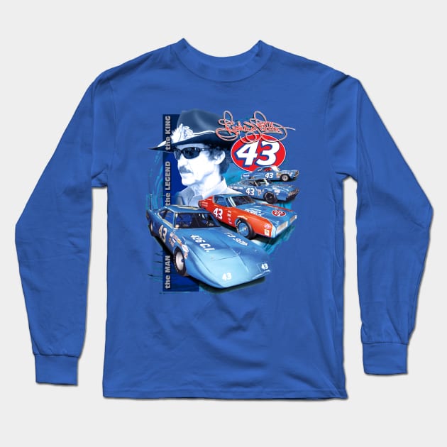 Richard Petty The Man The Legend The King Long Sleeve T-Shirt by art.Hamdan